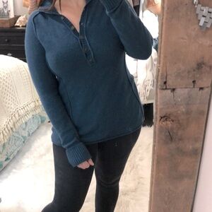 SOFT Surroundings size medium cotton, angora, cashmere blend teal sweater